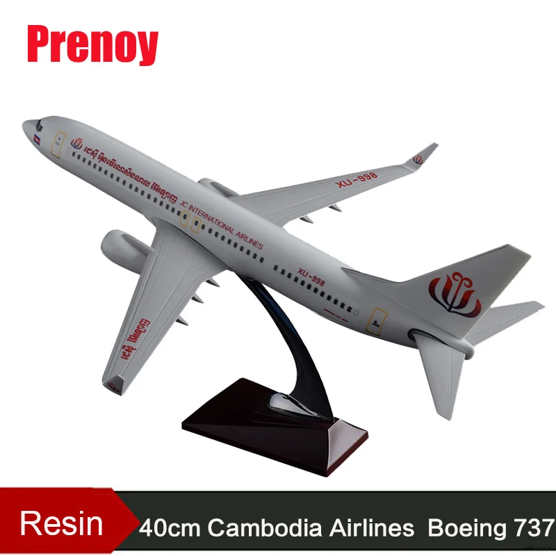 

40cm Resin Boeing 737 Cambodia Airlines Airplane Model Static Aircraft Model Air Cambodia Airbus B737 Airways Model Collection