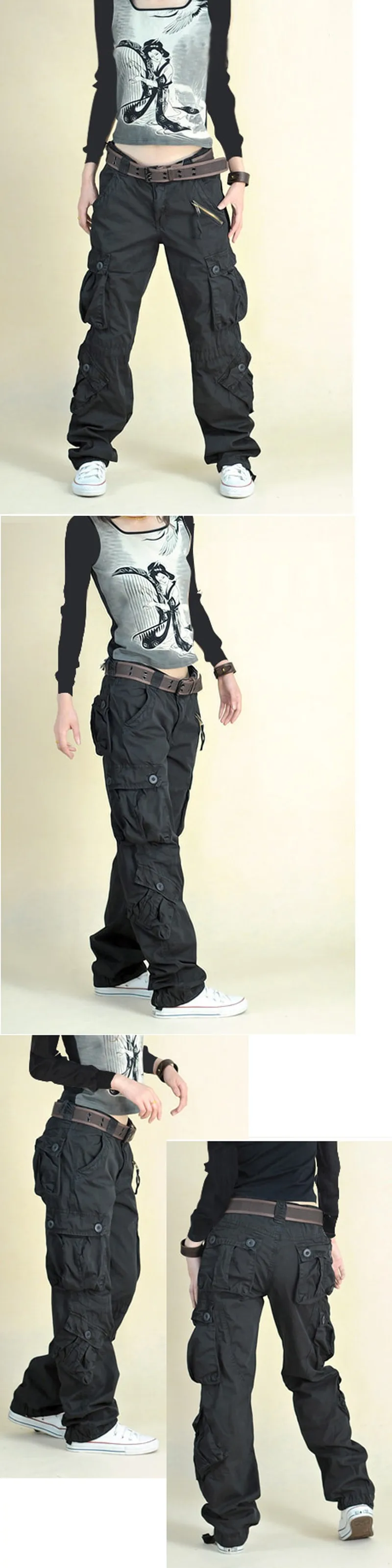 Брюки карго женские камуфляжные танцевальные брюки женские хип-хоп свободные джинсы с несколькими карманами мешковатые комбинезоны брюки для женщин размера плюс