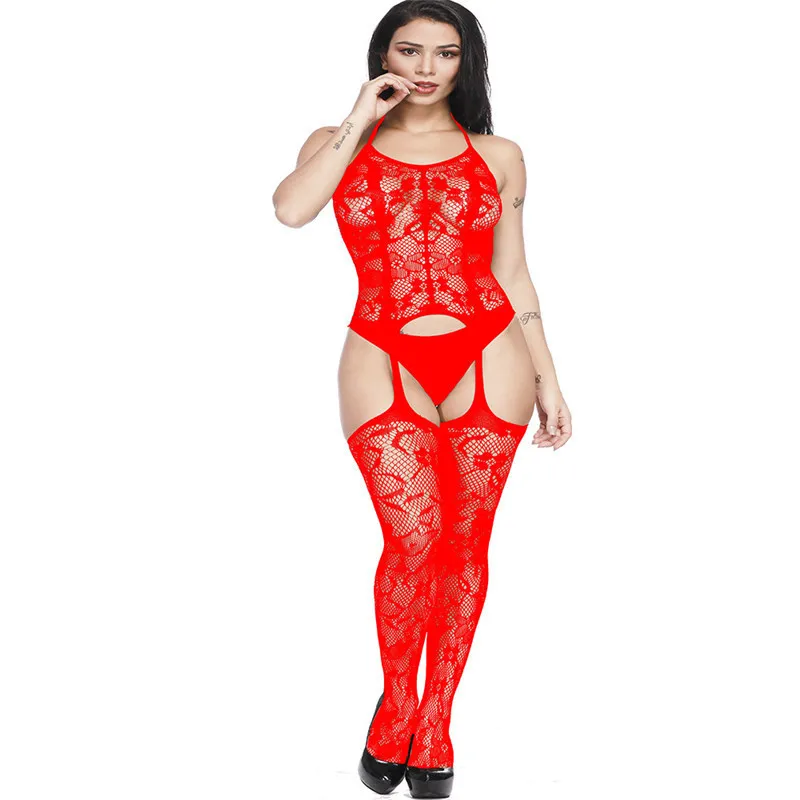 Эротическое женское белье размера плюс с открытой промежностью, сексуальное женское белье в сеточку, сексуальные костюмы Nuisette Porno Sexo нижнее белье - Цвет: Style 3 Red