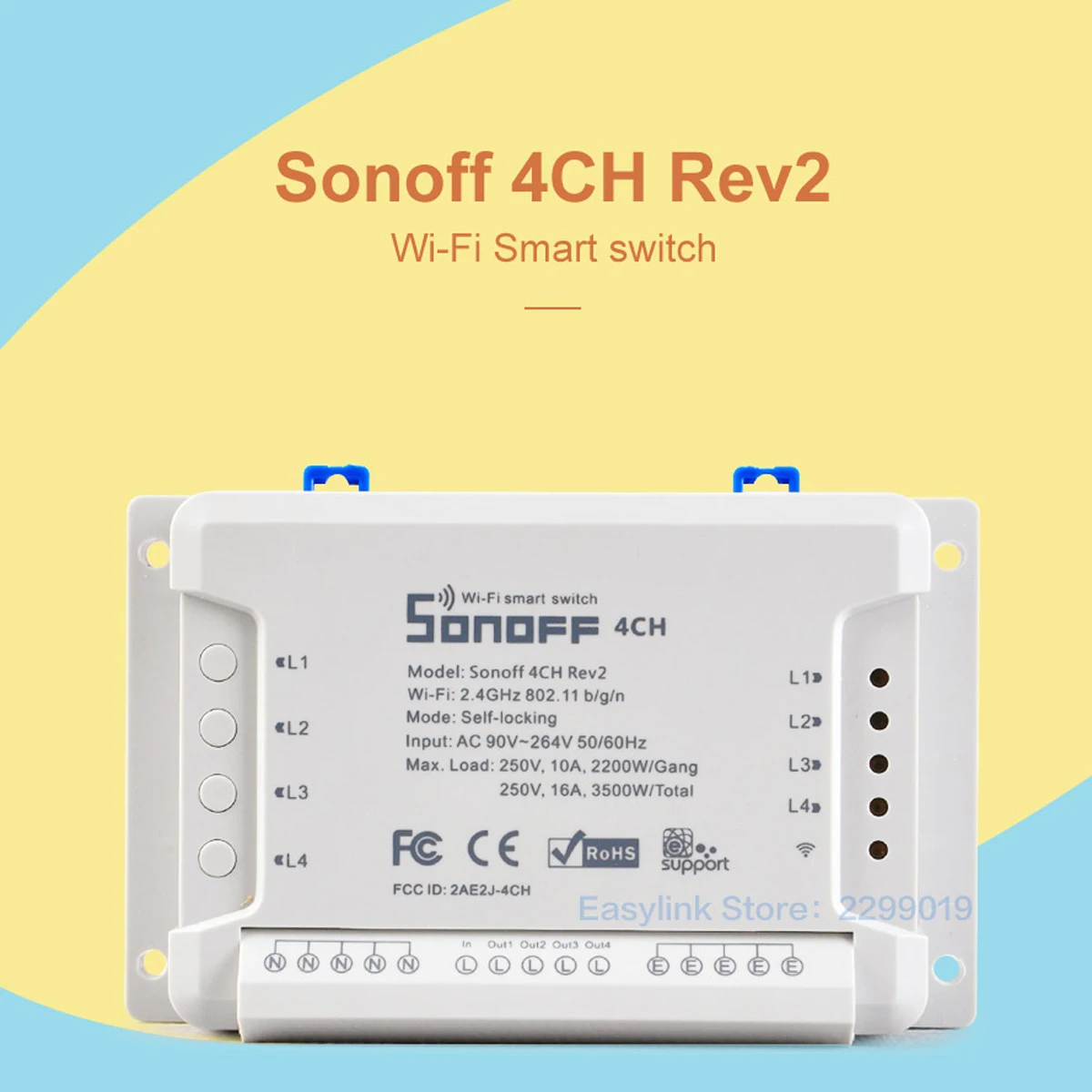 SONOFF 4CH R2 Wifi умный переключатель дистанционного управления 2 4G бытовая техника