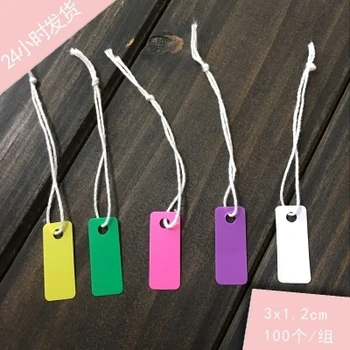 

100pcs 3X1.2CM minisize Color plastic sheet tag/PVC plastic card blank Waterproof tag STOCK/Jewelry/watch/Trinket tag