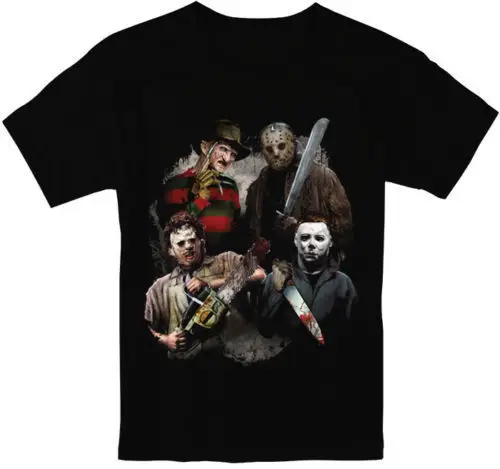 

michael myers jason voorhees freddy krueger leatherface Men's T-shirt Size S-2XL Cool Casual pride t shirt men Unisex Fashion