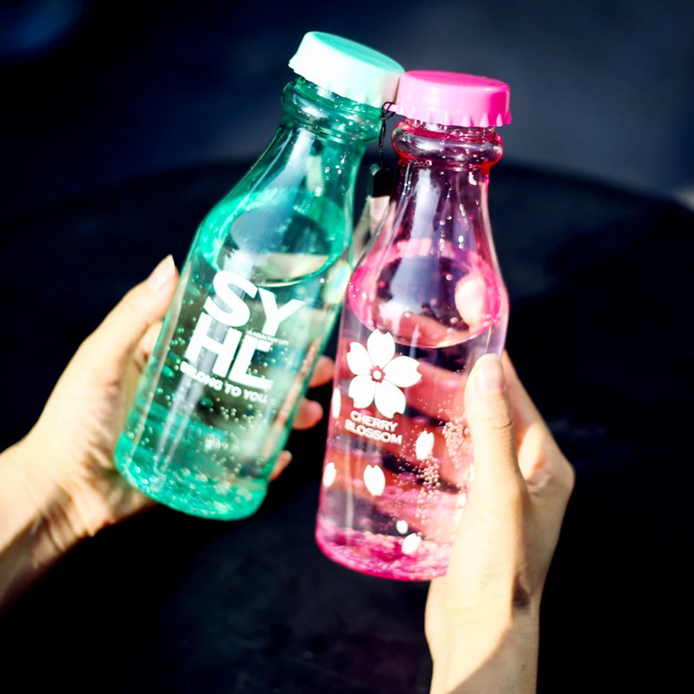 Шикарные спортивные бутылки воды Портативный герметичность круглый котелок без добавления бисфенола А Пластик на открытом воздухе путешествие, альпинизм лагерь посуда Bottle1pc