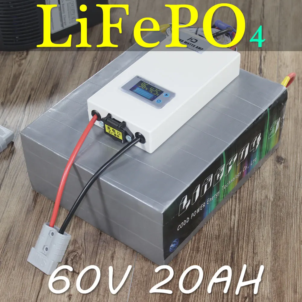 60V 20AH LiFePO4 аккумулятор 2000W электрический велосипед скутер | Спорт и развлечения