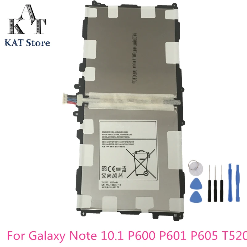 T8220E 8220 мАч планшет Батарея для samsung Galaxy Note 10,1 SM-P600 P601 T520 P605 P607 Батарея Замена Высокое качество AAA