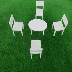 5 компл. стул и Настольный набор 1:50 весы пластик миниатюрный handmake модель DIY BuildingProduction материалы Indoor мебель