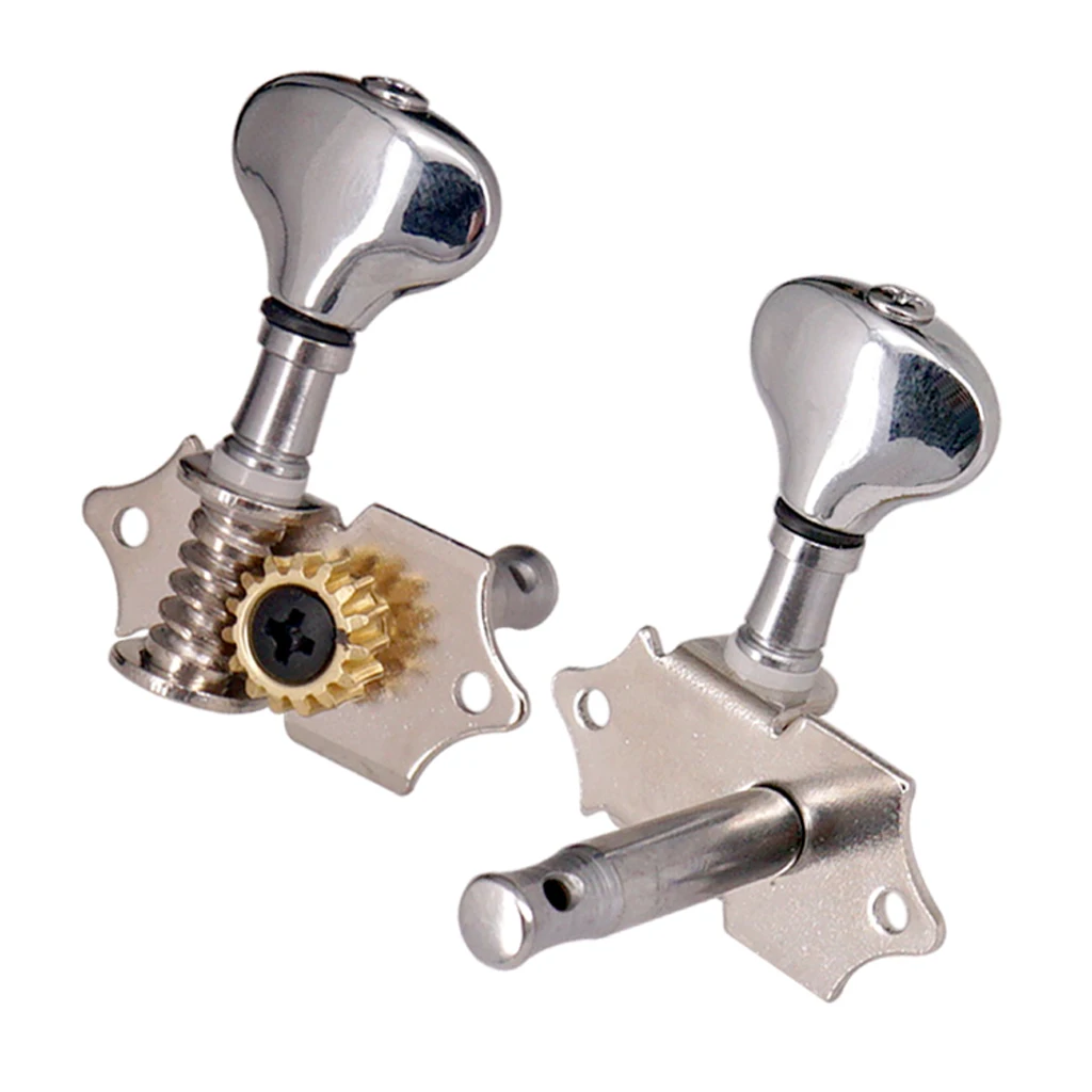 Open Gear Folk Guitar String Key Fishtail String Button Tuning Pegs Tuners Machine Heads 3 Left and 3 Right