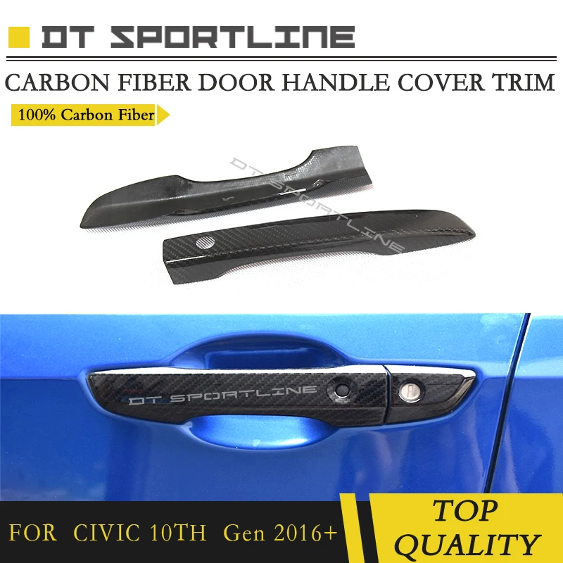 

Real Carbon Fiber Door Handle Cover Trim Car Door Bowl Pull For Honda for Civic 2016 2017 2018 Accessories door handle cover