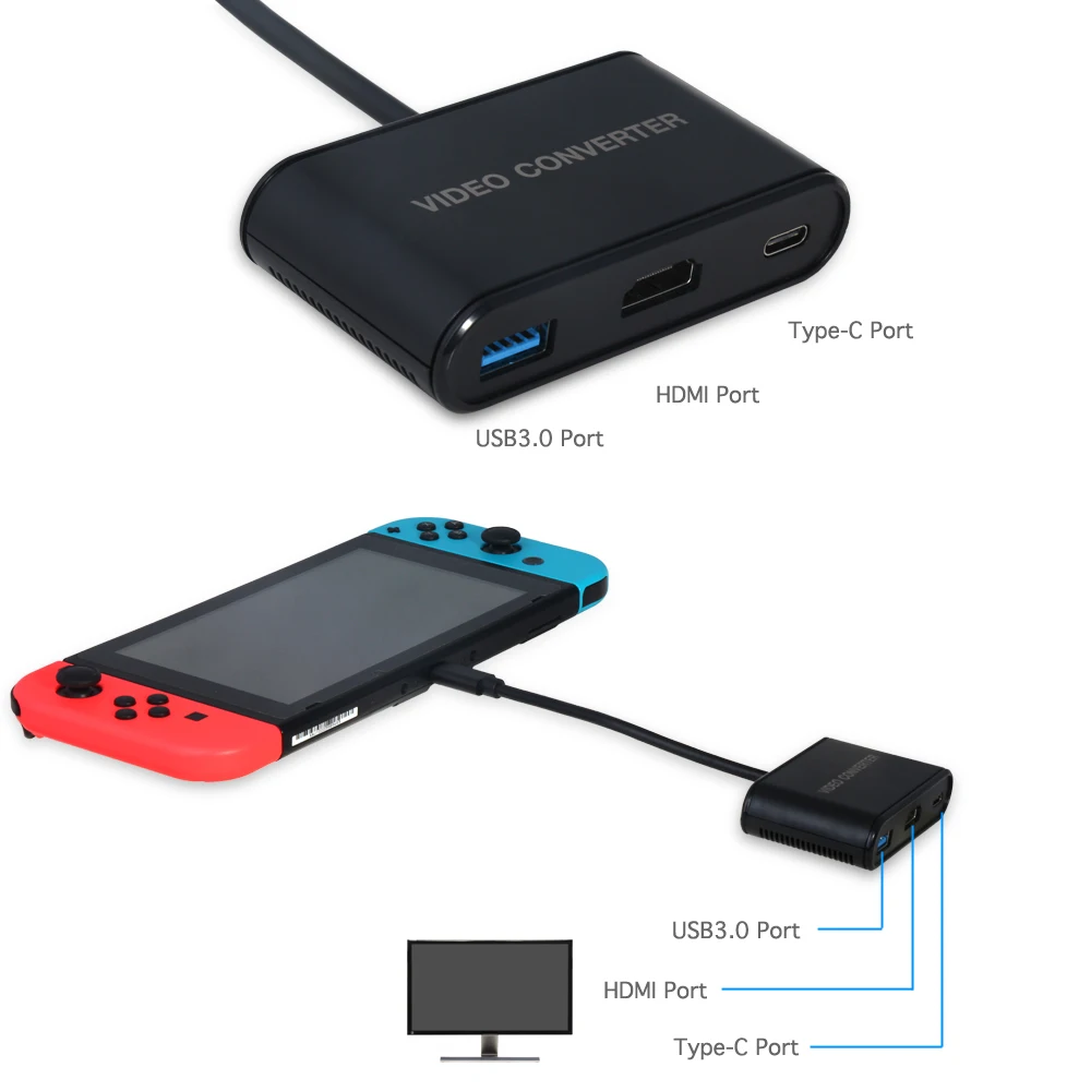 Тип C/USB C к адаптеру HDMI видео конвертер для Nintendo консолью коммутатора