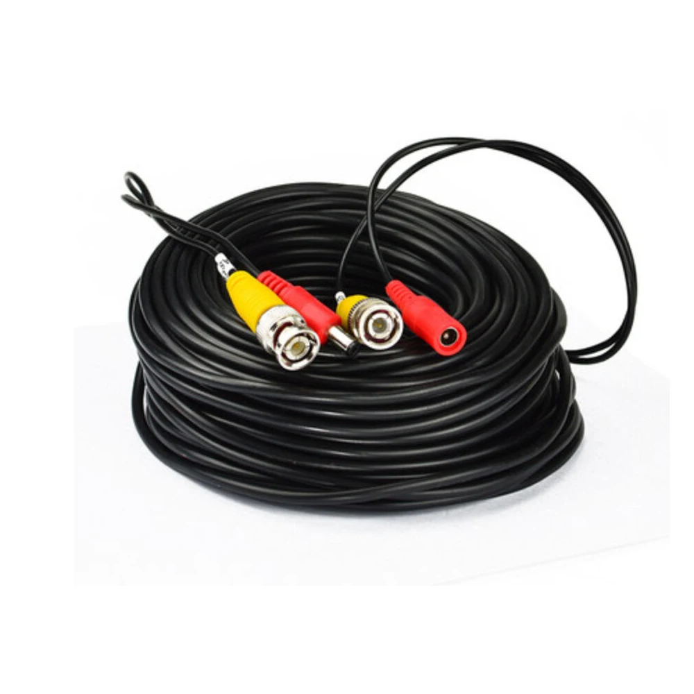 BNC Cable 5M/10M/18.3M/20M/30M/40M/50M Optional CCTV Cable Video Output DC Plug Cable for AHD/Analog BNC System DVR Kit