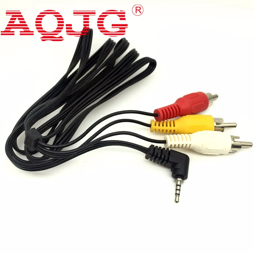 New 2.5 mm Composite AV Audio Video Connector Cable Cord Male to 3 RCA 1M male to RCA male 3Rca