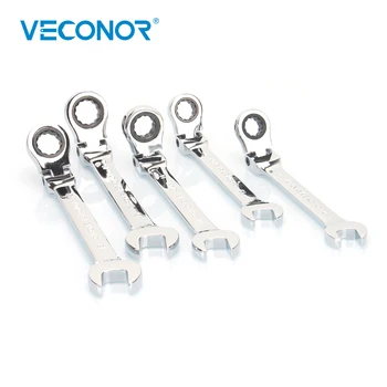 

Veconor 6-24mm Full Polished Metric Flex Head Ratcheting Combination Wrench Repair Hand Tools Ratchet Spanner Chrome Vanadium