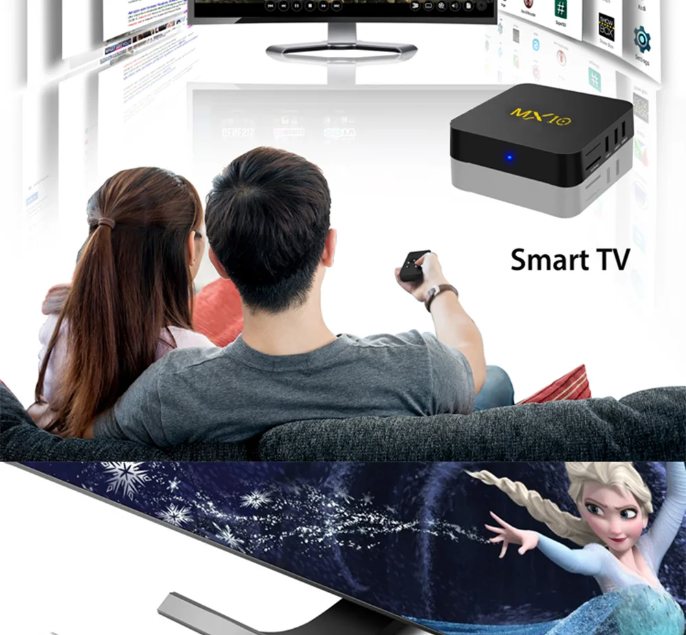 Android tv Box MX10 Smart tv Box 4 Гб DDR3 32 ГБ/64 Гб Rockchip RK3328 четырехъядерный 64-разрядный медиаплеер 4K 2,4 ГГц wifi USB 3,0
