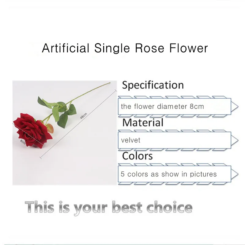 JAROWN искусственная одиночная Роза цветок поддельные Красочные Бархатные декоративные цветы на стол для свадьбы аксессуары для дома