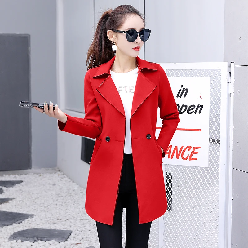 Осень Harajuku большой S-4XL Женская ветровка цвета хаки 2018 Новая мода средней длины
