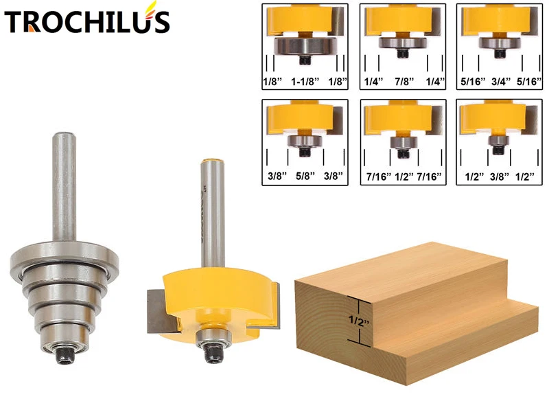 2PCS Carbide Woodworking Cutter End Mills 1/4 handle Router Woodworking
