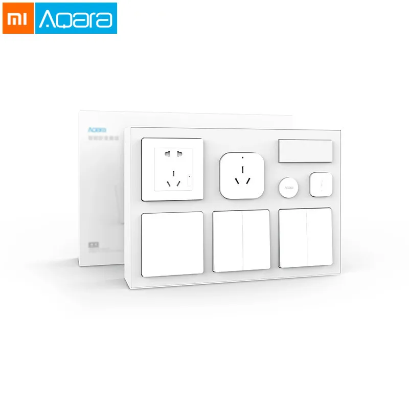 Xiaomi Aqara умный дом Комплект приложение контроль кондиционер mate+ датчик температуры и влажности+ датчик тела+ настенная розетка+ переключатель