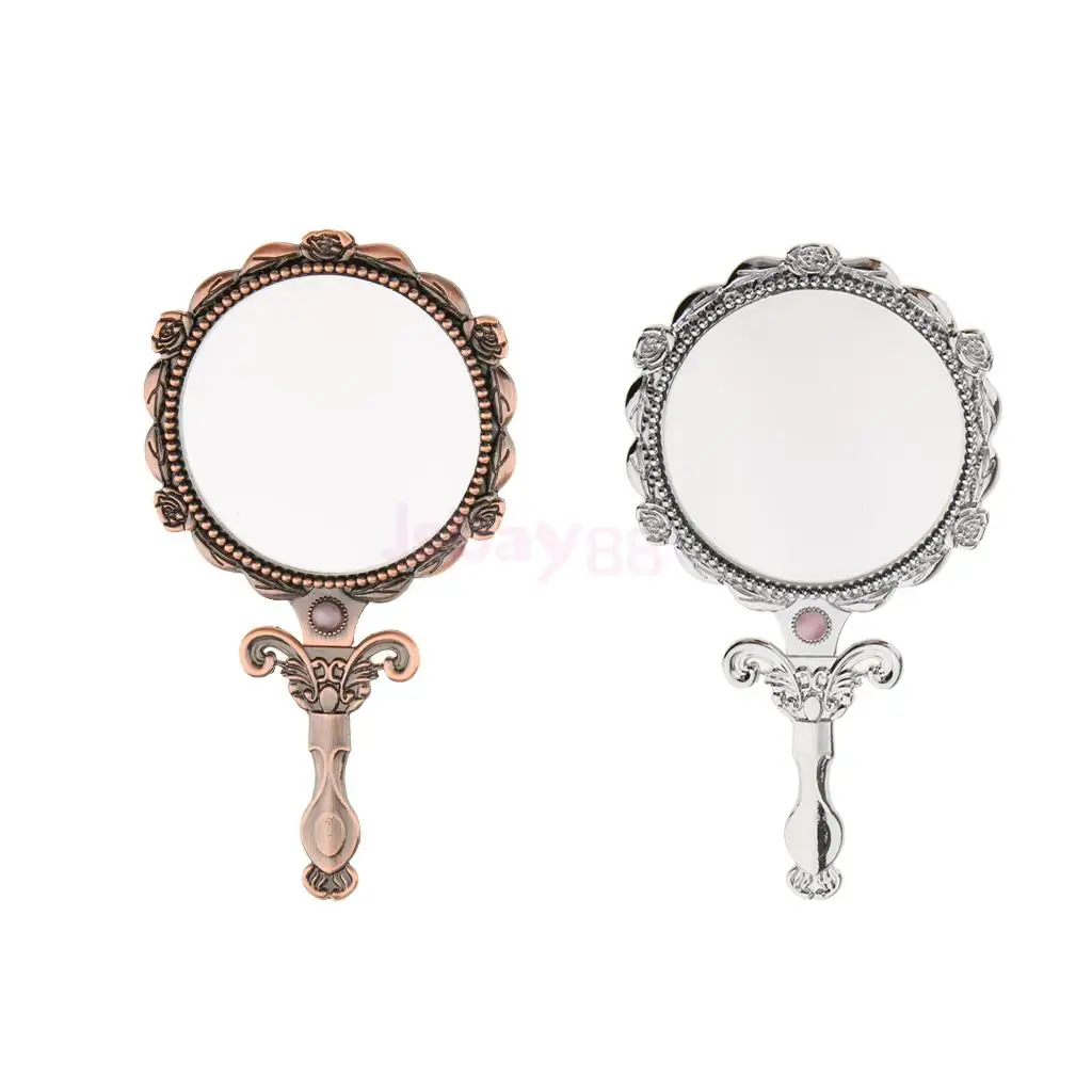 

Compact Vintage Antique Style Hand Held Cosmetic Foldable Makeup Mirror Desktop Mirror Make Up Tool