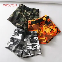 Летние хлопковые шорты с высокой талией для женщин, модные шорты с поясом, винтажные сексуальные шорты Карго, байкерские шорты с карманами, корейская версия