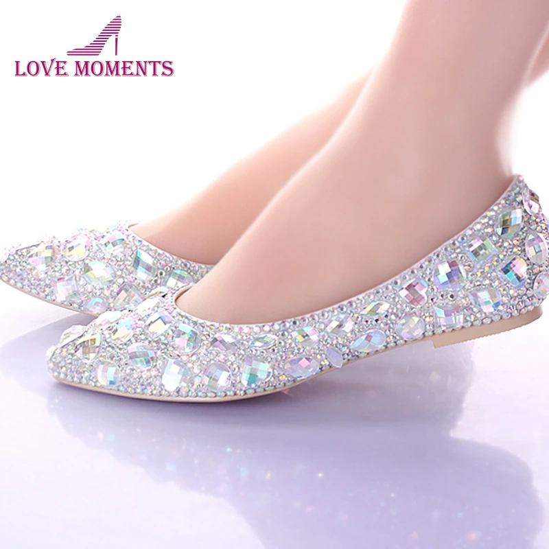 Dressy silver flat shoes Clearance