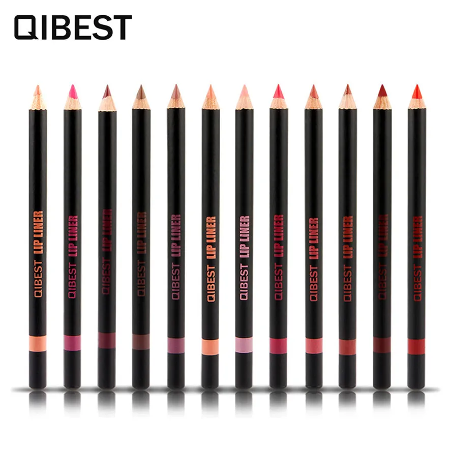 Makeup Lip Liner Pencil 12pcs/Set QIBEST Fashion Waterproof Lip Liner