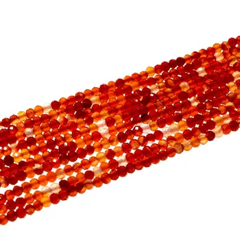 

Fashion diy 4mm rondelle facetted rainbow orange cuts carneline beads full strand