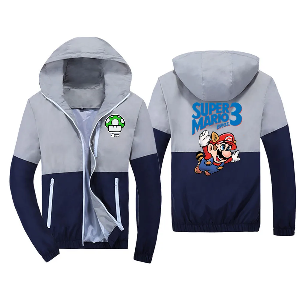 

Super Mario Bros Luigi Koopa Yoshi 2019 locomotive bomber Windbreaker jacket men's bomber chaqueta de verano de los hombres