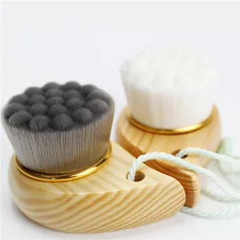 

grey/white Women Wooden Horn Facial Cleansing Brush Deep Pore Clean Wash Face Comma Brush Soft Fiber Facial Beauty Makeup Tools