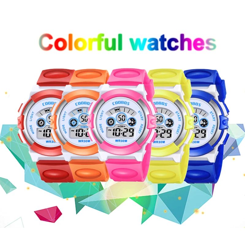 Fashion Children's Watch Multi-function Electronic Rubber Wrist Watch Luminous Boy Girl Waterproof Student Sports Watch for Kids Fashion Children's Watch Multi-function Electronic Rubber Wrist Watch Luminous Boy Girl Waterproof Student Sports Watch for Kids