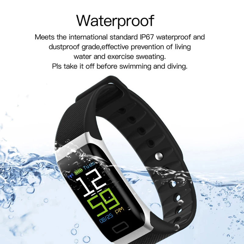 R7 Smartwatch Водонепроницаемый спортивный браслет крови Давление Bluetooth браслет Цвет Экран Фитнес трекер шагомер калории записи