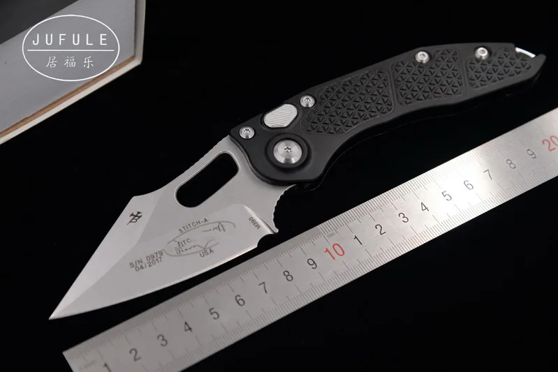

JUFULE OEM Stitch Flipper folding M390 blade Aluminum handle outdoor tactical camping hunt EDC tool Utility dinner kitchen knife