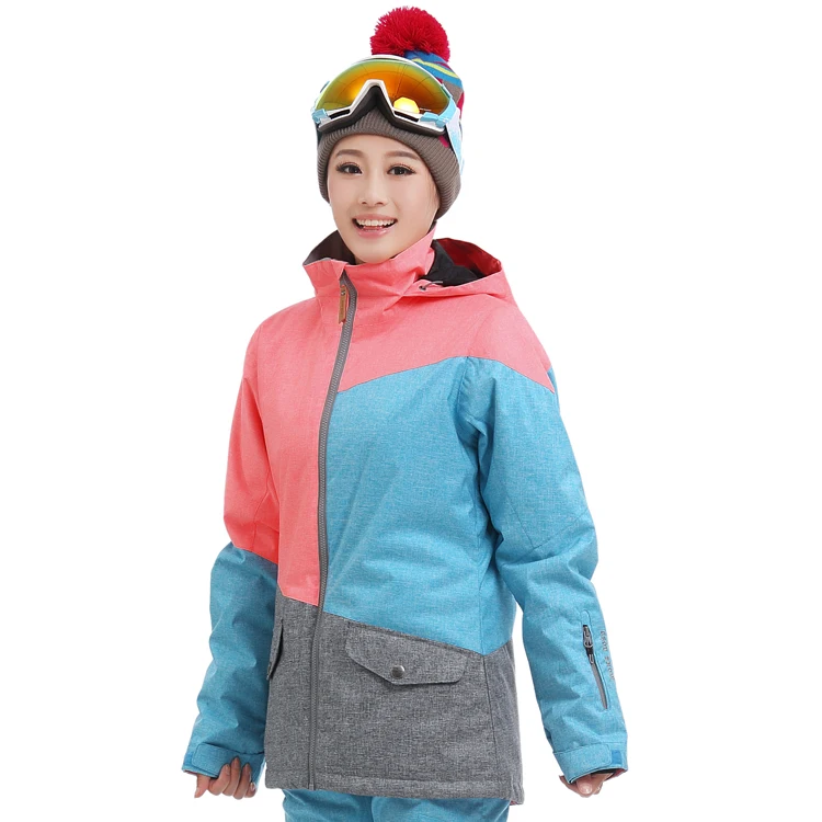 Gsou зимняя Лыжная куртка женская сноуборд женские лыжные водо-и ветронепроницаемые куртки лыжный костюм термальный женский лыжный дышащий - Цвет: Зеленый