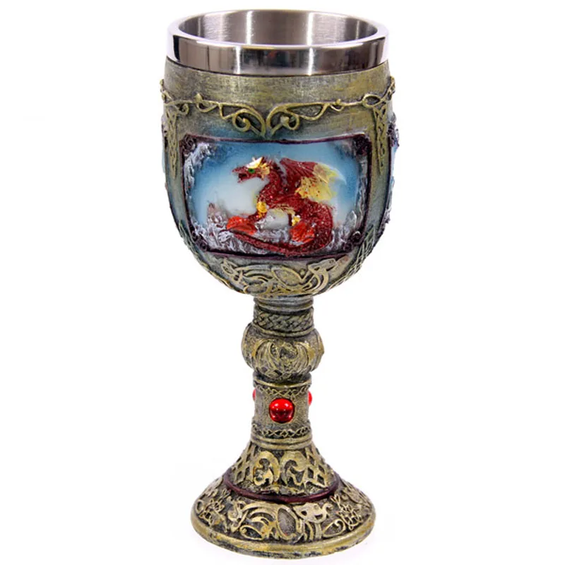 1Piece New Ornamental Painted Dragon Goblet Celtic Design Pagan Gothic