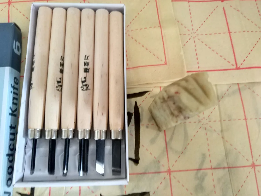 

Six sets of carved knives art engraving tools, metal and stone / wood processing modified engravings