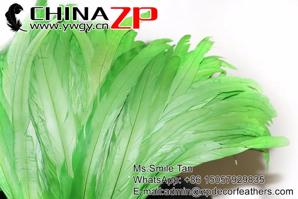 35-40cm fully dye rooster tail feathers lime green (2)
