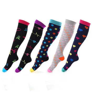 

2018 Europe And United States Elastic Compression Socks High Long Tube Compression Socks Different Colors 20pair/lot
