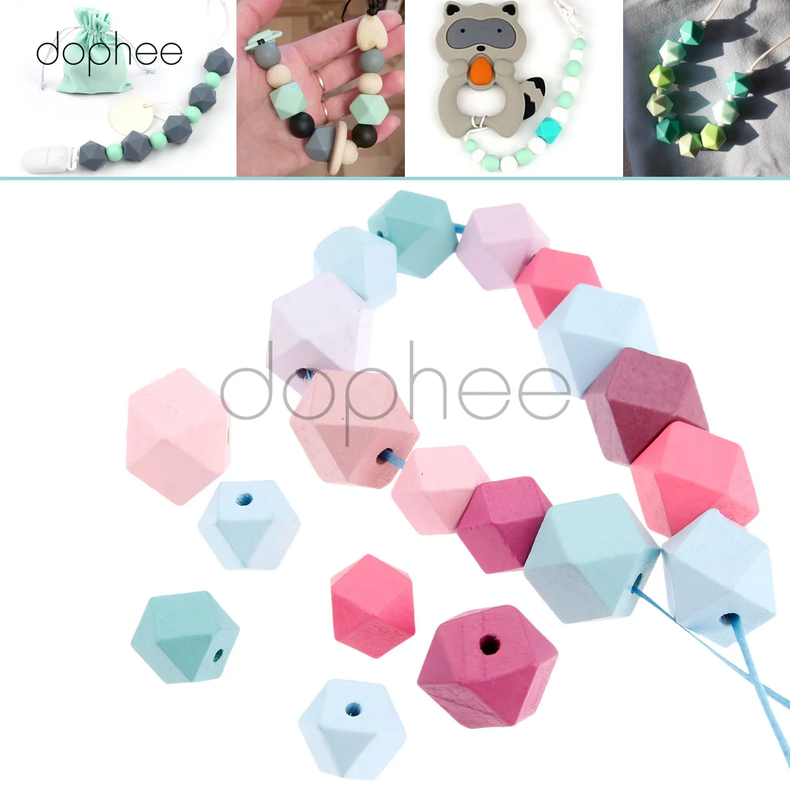Dophee 50 шт 15 мм смешанные цвета Корона деревянные бусины незаконченная
