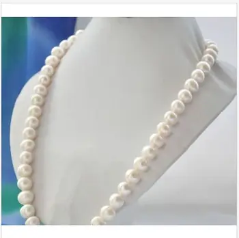 

classic9-10mm round south sea white pearl necklace20inch KKK