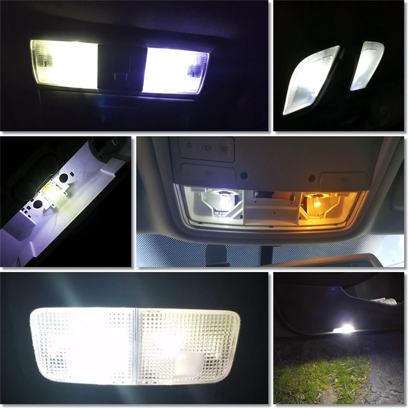 T10 194 168 W5W COB SMD LED Silicone Bright White License Light Bulb Wedge Lamp Car styling LED 12V.06