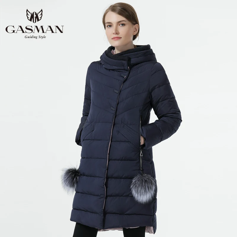 GASMAN Coat and Jacket Women New Winter Collection 2018 Fashion Down Parka Long Thickening Bio Down Jacket For Women Natural Fur