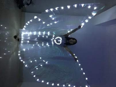 

Belly Dance Isis Wings Angle Props 360 Degrees LED Shining Wing Opening Dancer Isis Sticks Colorful Stage Performance Accessory