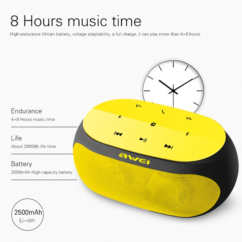 DRXENN Awei Y200 Bluetooth Speaker Portable Wireless Soundbar Mini Music Boombox For Computer Phone Support Bluetooth TF USB