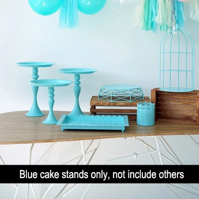 SWEETGO 7 шт. синие подставки для пирога набор на день рождения мальчика держатель для кексов поднос Свадебный десертный стол pops вечерние поставщик - Цвет: Set D 7