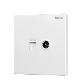 

High Quality Large Panel Computer and TV Socket 86type Wall Switch Socket Simple Classic White and Gold