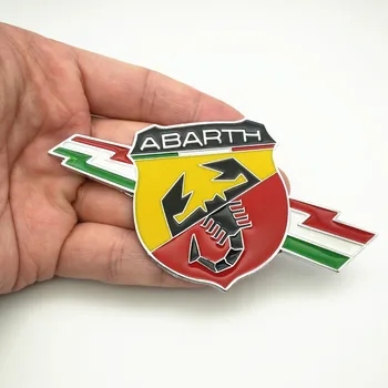 

New 3D Metal Car Aluminum Alloy Badge Sticker Emblem Decal car stickers For FIAT abarth 500 Punto Stilo 124 125 695 Car styling