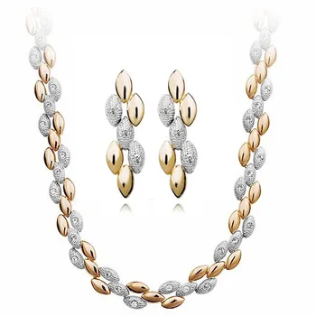 

AAAA+ Rhinestone golded plated top quality wheat pendant fashion Jewelry set free shipping promotion charm girl gift accessories