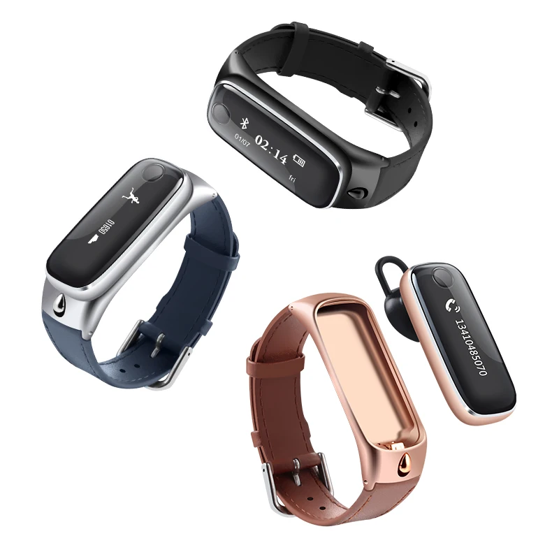 M6 Smart Band Wristband+Bluetooth Headphone Two in One Function Sleep