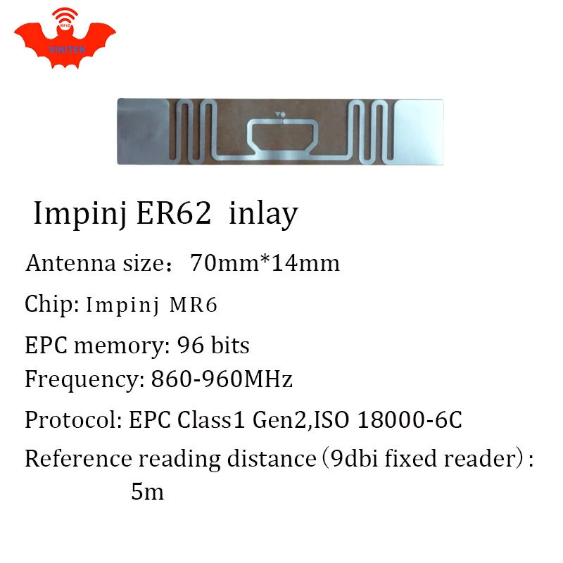 UHF RFID тег ER62 инкрустация Impinj Monza R6 MR6 чип 860-960 МГц 900 915 868 МГц Higgs3 EPCC1G2 6C смарт-карта Пассивная RFID Метка