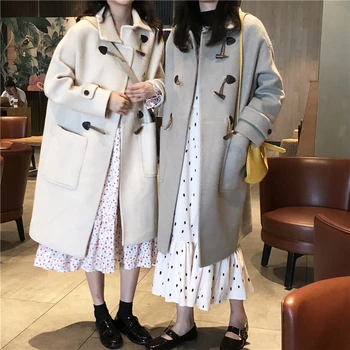

Women Winter Long Overcoat Parka Coat Thicken Casual Horn Button Elegant Loose Plus Size Manteau Femme Hiver Casaco Feminino