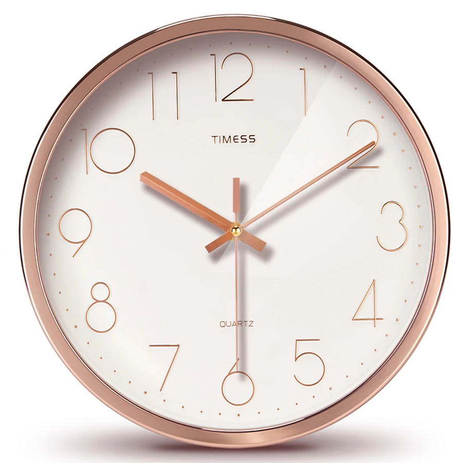 Rose Gold White Silent Wall Clock Modern Simple Home Design Living Room Large Digital Wall Clock European 3d Art Clock C5t020 Wall Clocks Aliexpress